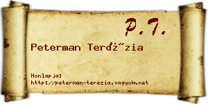 Peterman Terézia névjegykártya